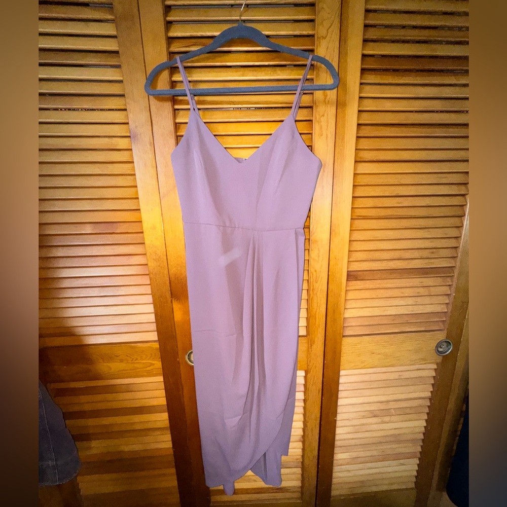Lulu's Mauve Asymmetrical Spaghetti Strap Dress